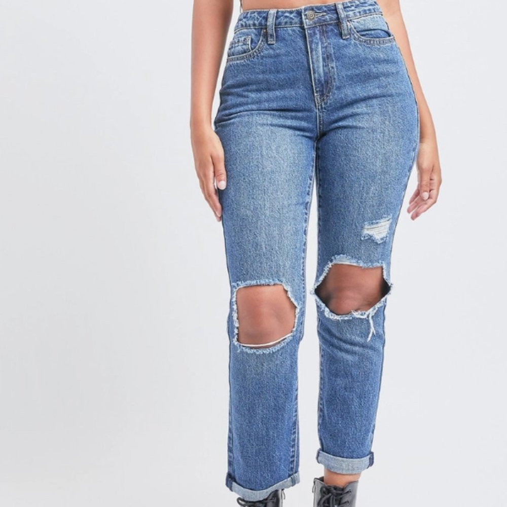 Junior Hybrid Dream High-Rise Mom Fit Ankle Jean